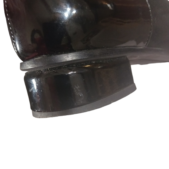 Aquatalia Black Suede and Patent Leather Boots Ankle Booties Size 7.5 - Picture 9 of 13